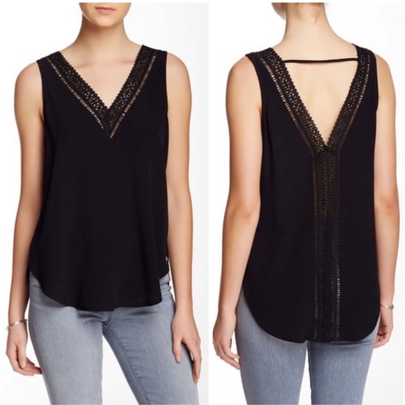 ASTR the Label Orange Lace Trim V-Neck Tank Top - Picture 6 of 7